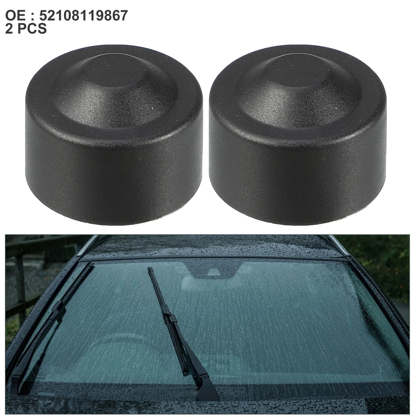 2pcs Wiper Arm Nut Cap Cover for BMW E90 F30 X5 (No. 52108119867)