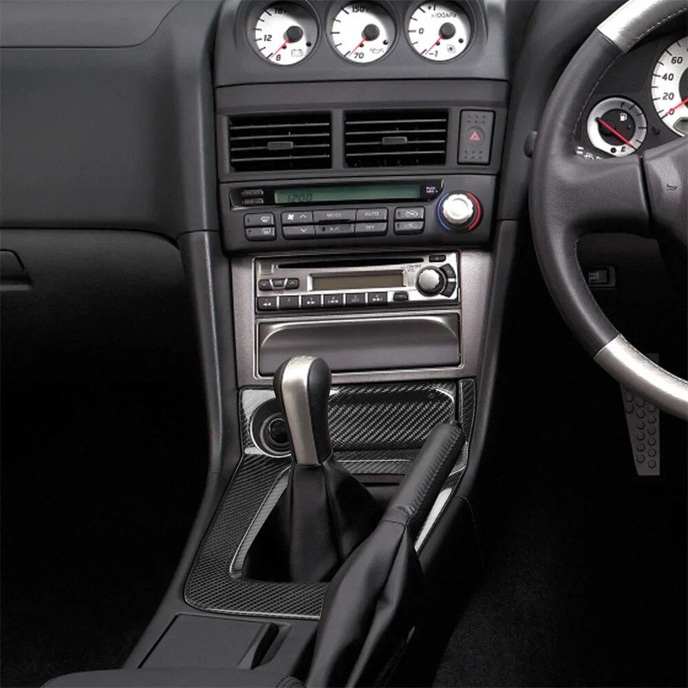 Real Carbon Fiber Shift Panel for Nissan Skyline GT-R BNR34 (1999-2002)