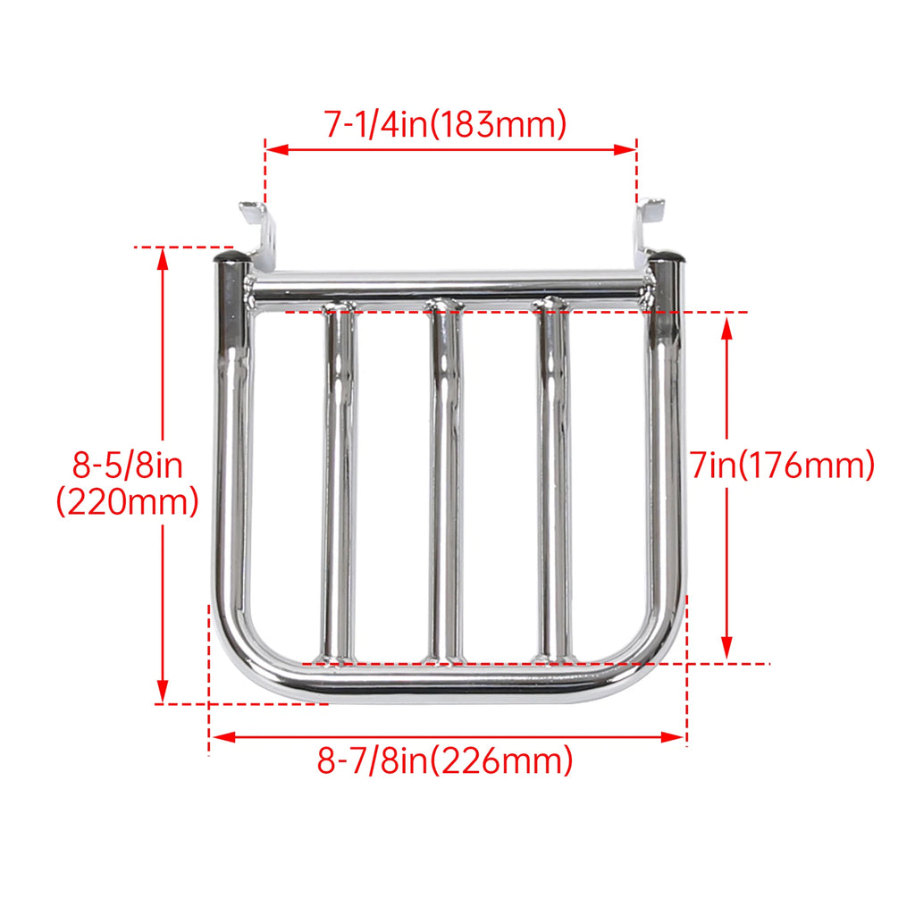 Chrome Rear Luggage Rack for Harley Fatboy Heritage Softail Dyna (1984–Present)