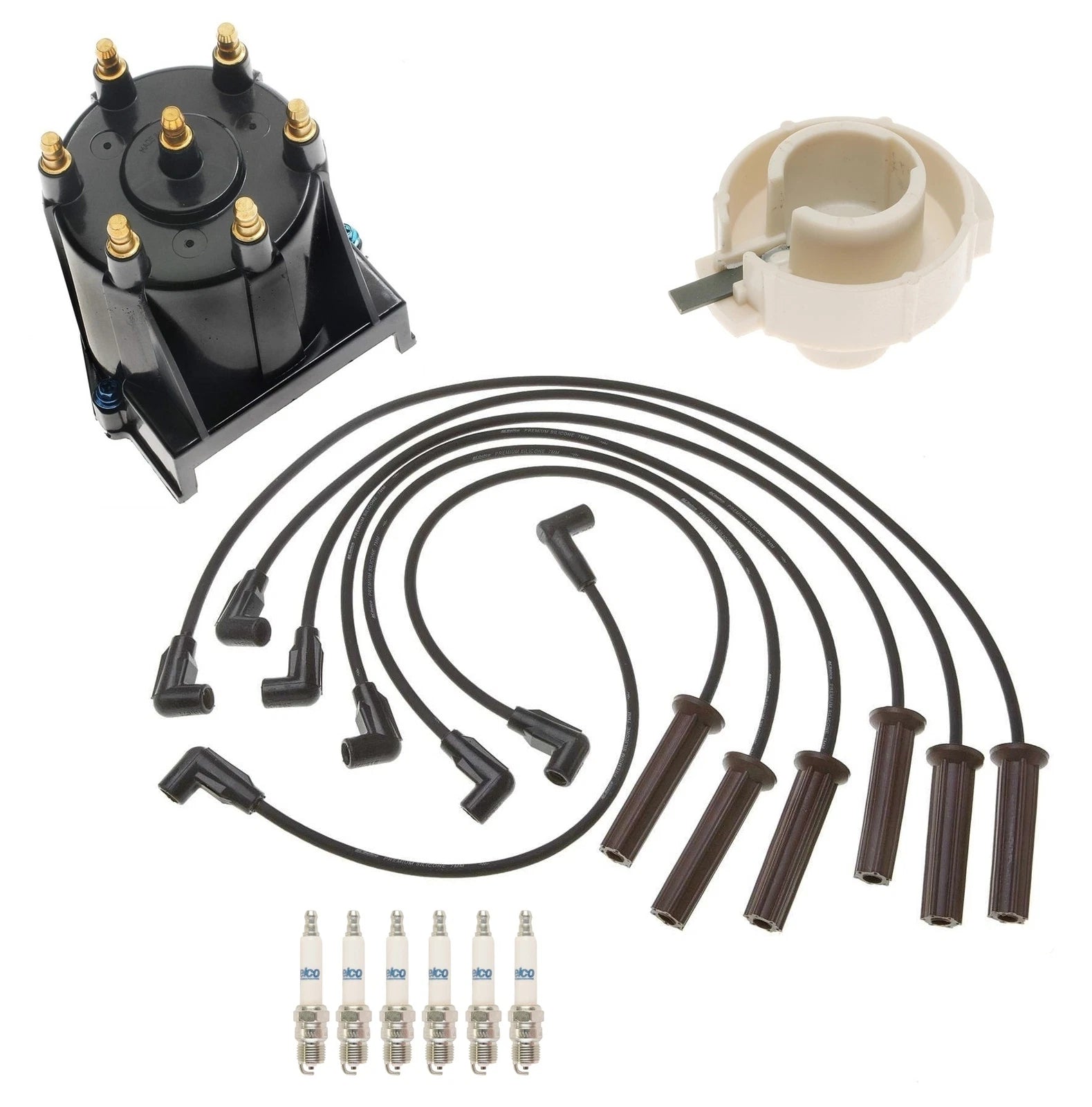ACDelco Ignition Kit for Chevy Pontiac 2.8L (1982–1988) - Rotor, Cap, Wires, Plugs