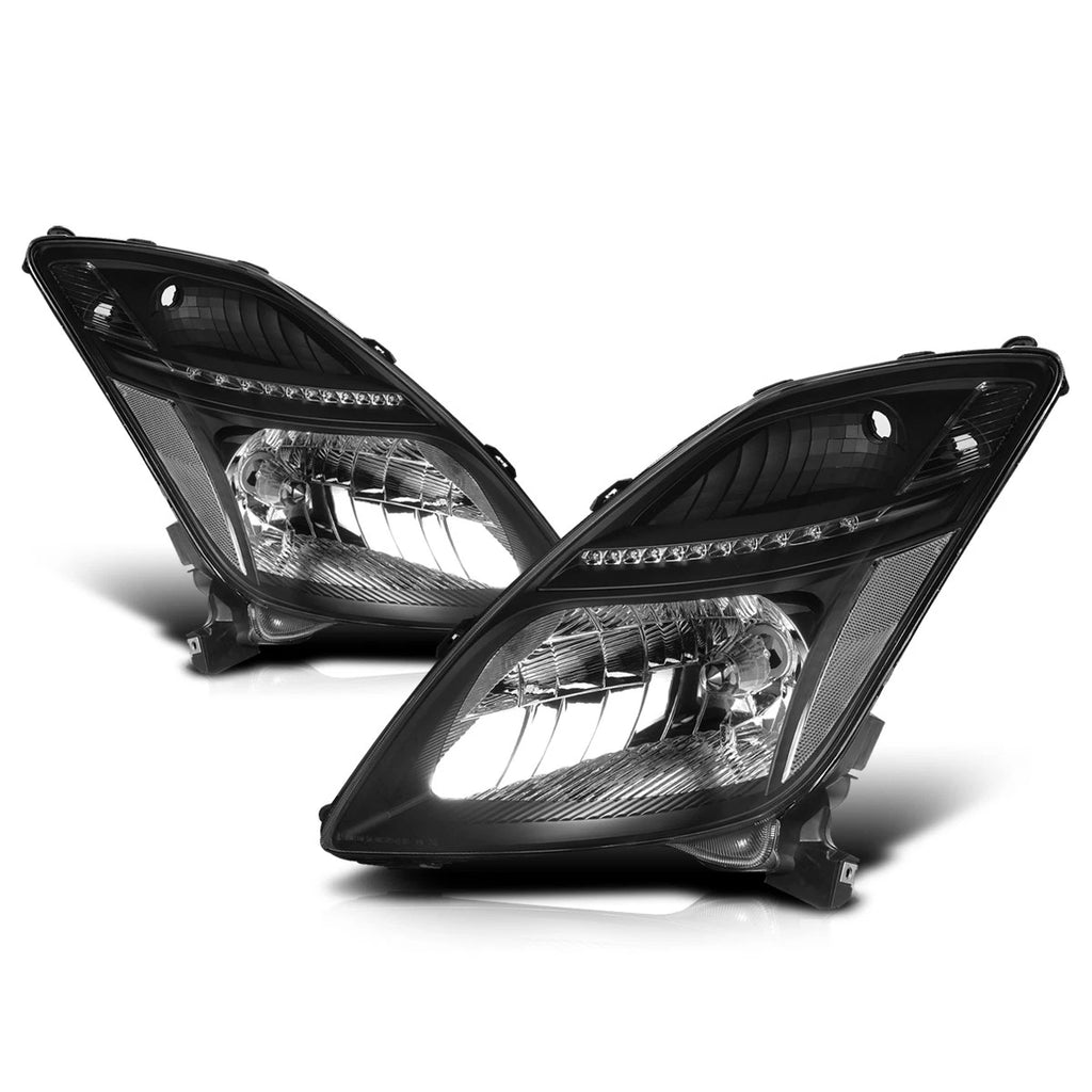 HID Xenon Headlights for Toyota Prius (2006–2009) Black Housing Clear Corner