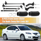 8pcs Front Outer Tie Rod End Links ES800025 for Mazda 3 (2004–2009)