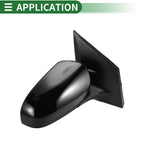 Right Door Mirror for Toyota Corolla (2014–2019) Manual Folding Gloss Black