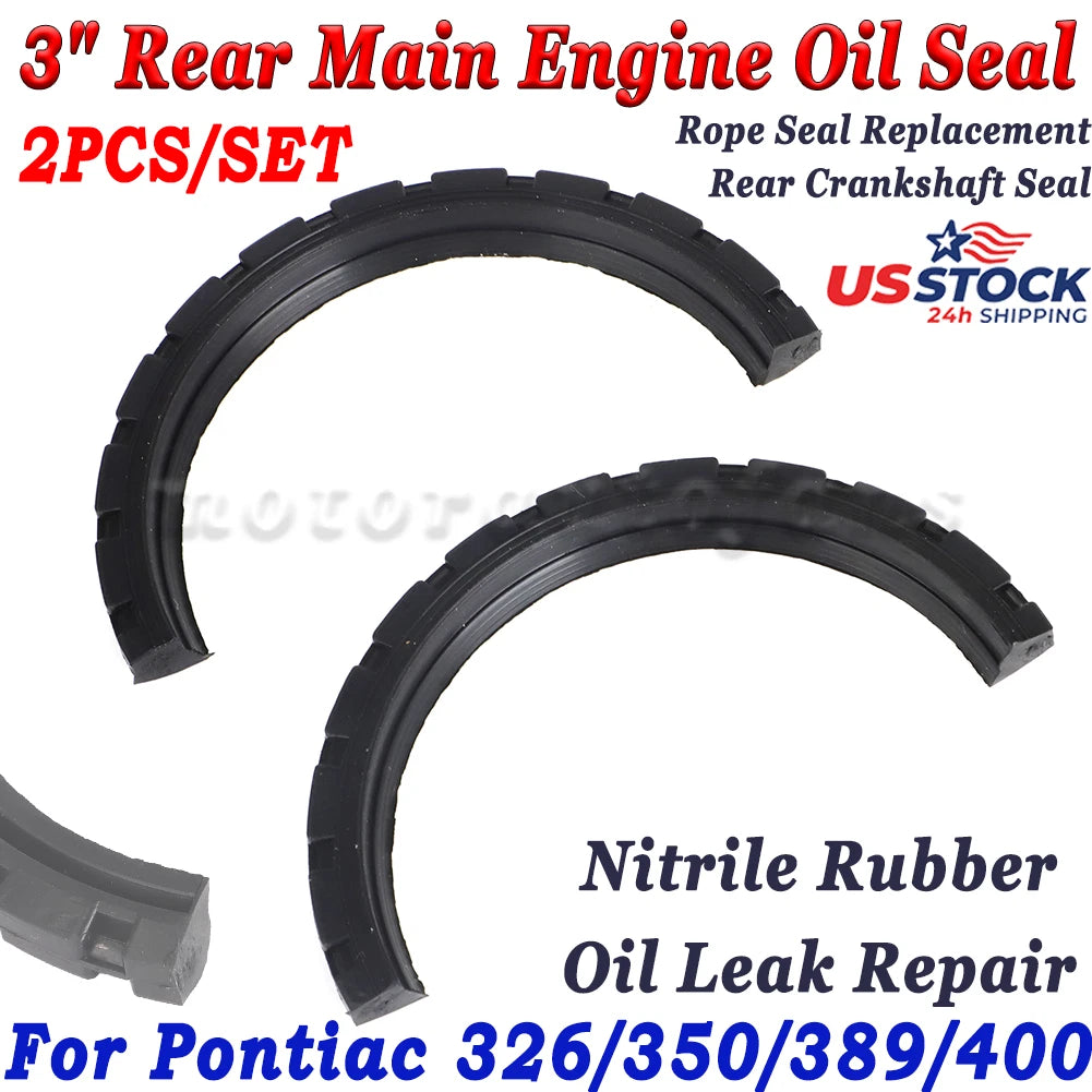 Rubber 3" Rear Main Crankshaft Seal for Pontiac 326 350 389 400 V8 (MR-1)