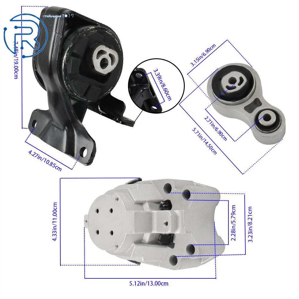 3PCS Engine Motor & Trans Mount Set for Ford Edge (2011–2014)