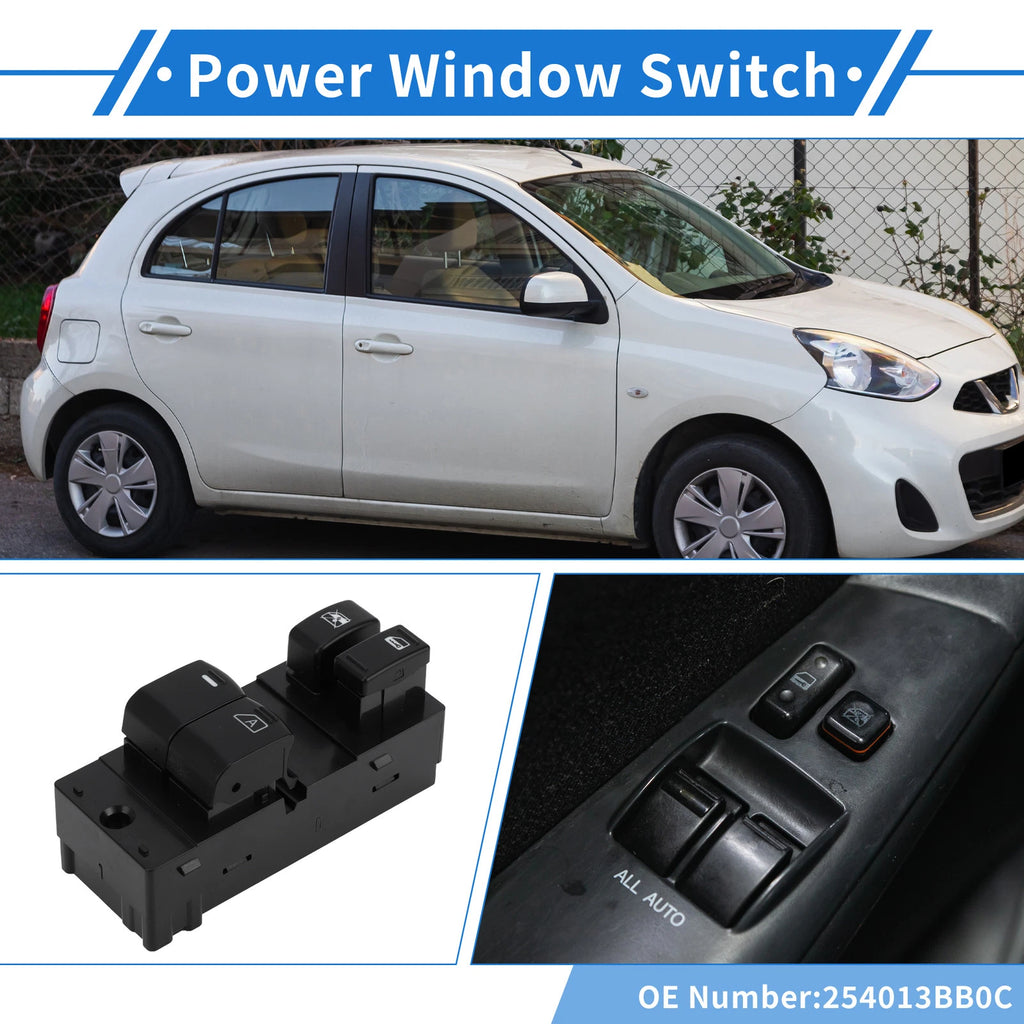 Front Right Power Window Switch for Nissan Micra (2015–2017) No. 254013BB0C