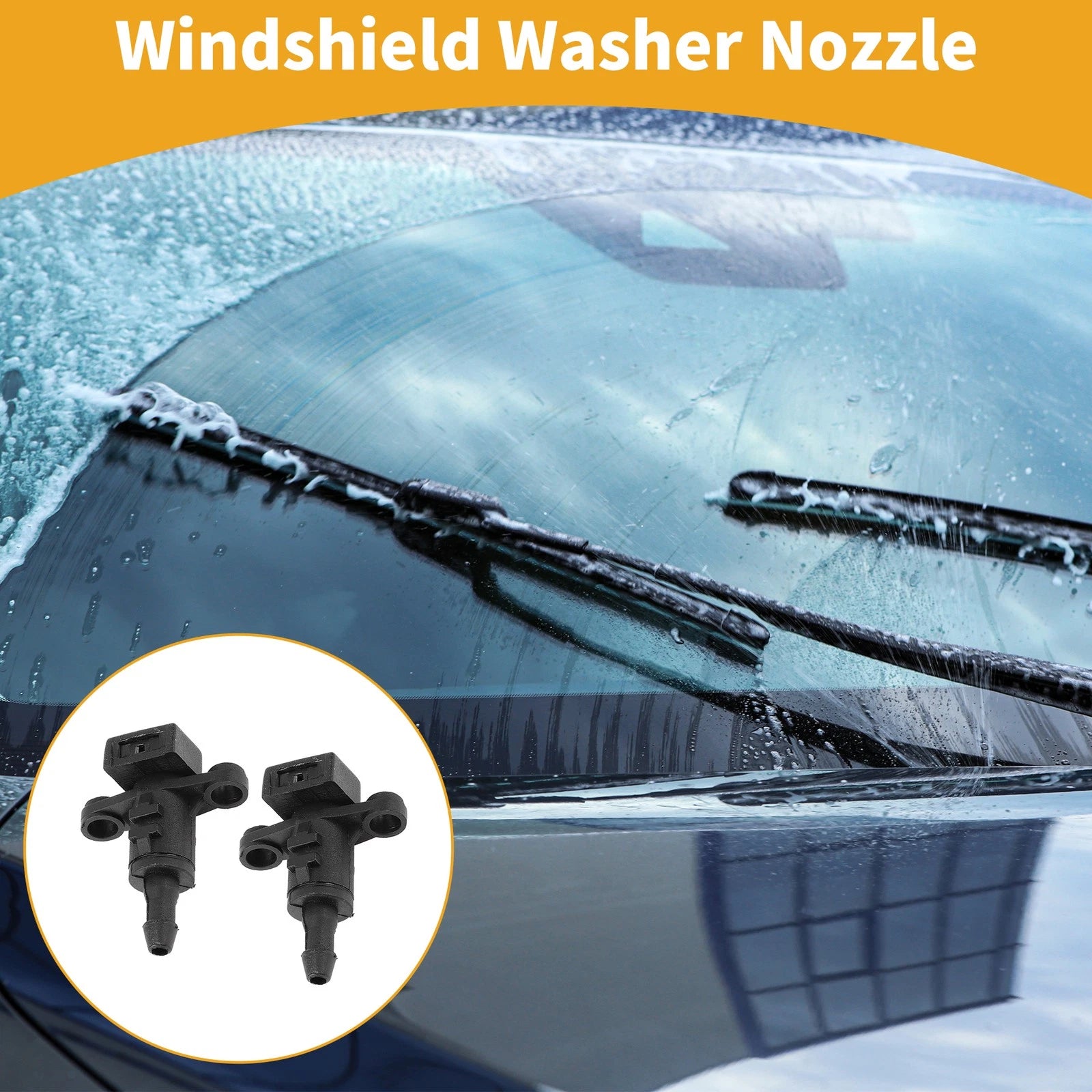 Set of 2 Front Windshield Washer Nozzles for Kia Ceed (2011–2018) & Rio (2011–2017)