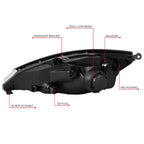 Chrome Housing Headlight Assembly for Ford Focus (2000–2002)