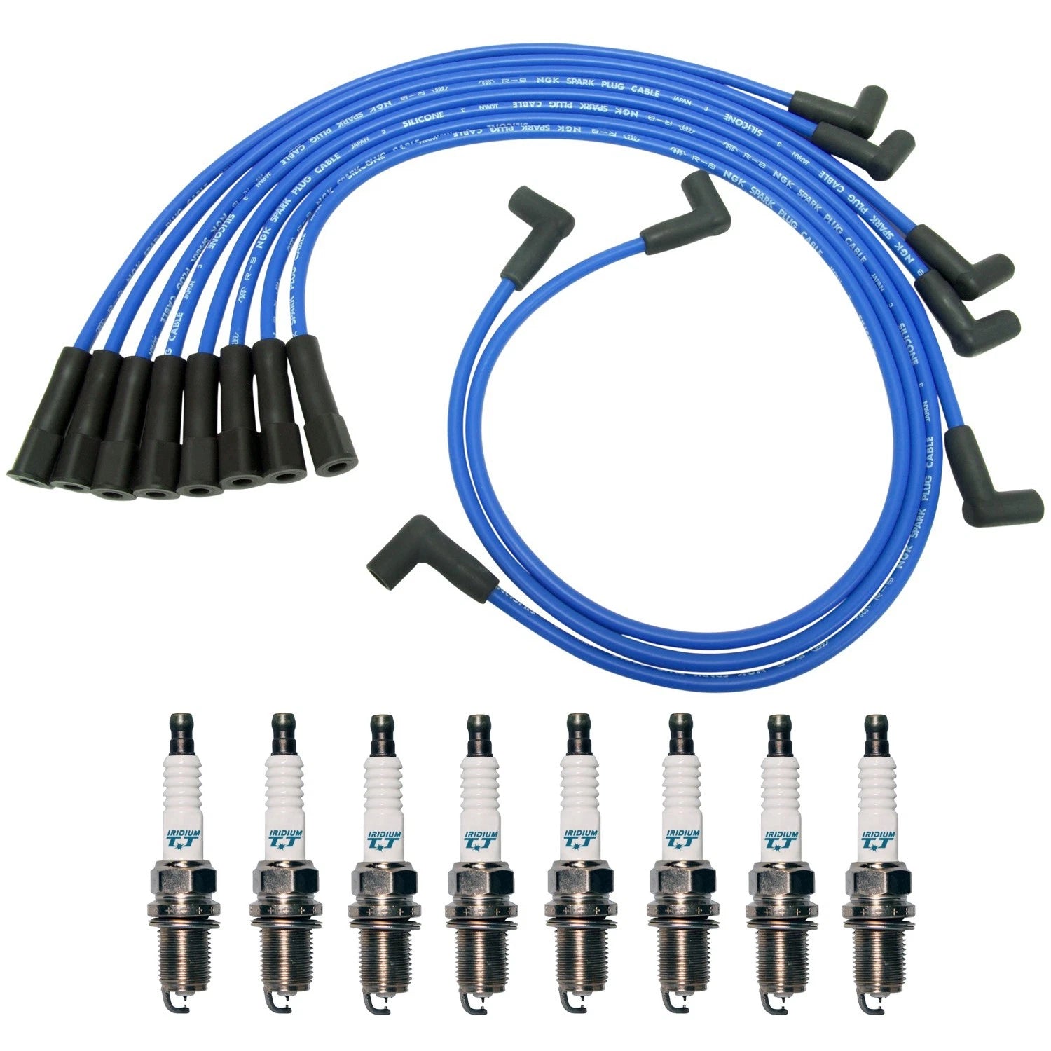 NGK Wire Set & Denso 8 Iridium TT Spark Plugs Kit for Caprice Electra V8 (1991–1996)