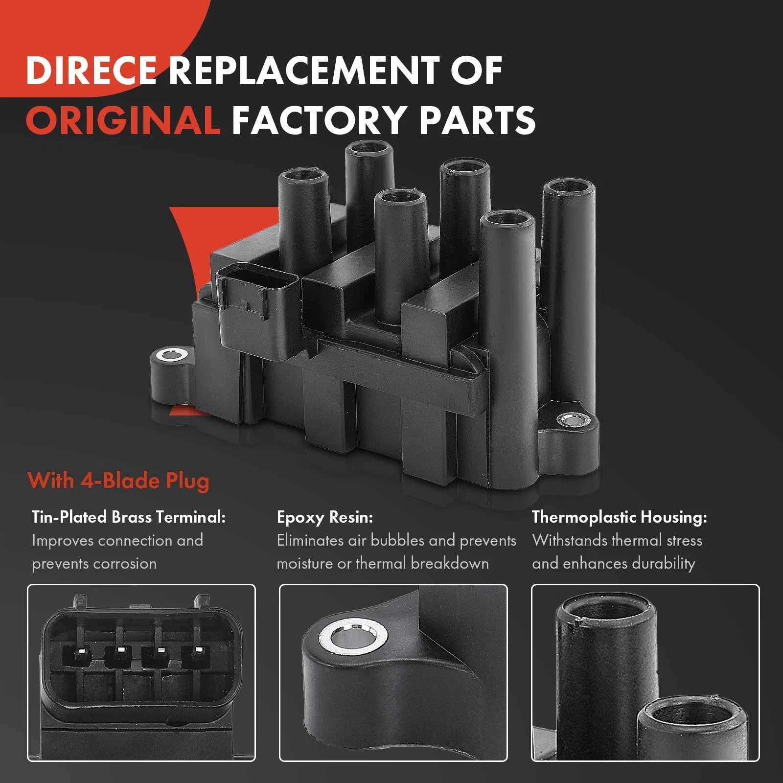 Ignition Coil & Iridium Spark Plugs Set for Ford Ranger