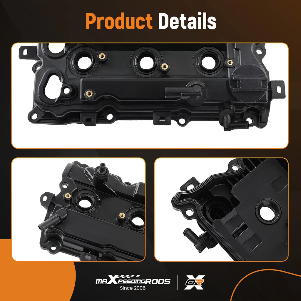 2X Engine Valve Cover with Gasket for Nissan Maxima Murano Infiniti QX60 (2009–2020)