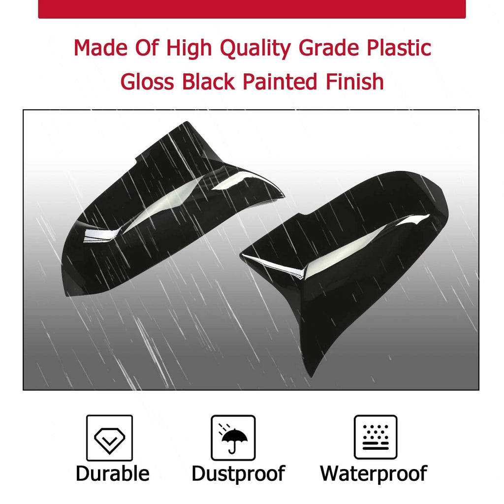 2X Gloss Black Side Mirror Cover Caps for BMW 3/4 Series (2012-2020)