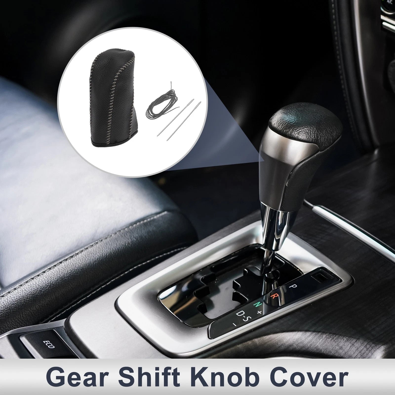 1 Pc Gear Shift Knob Cover for Nissan Tiida (2004–2012) Pebbled Black Grey