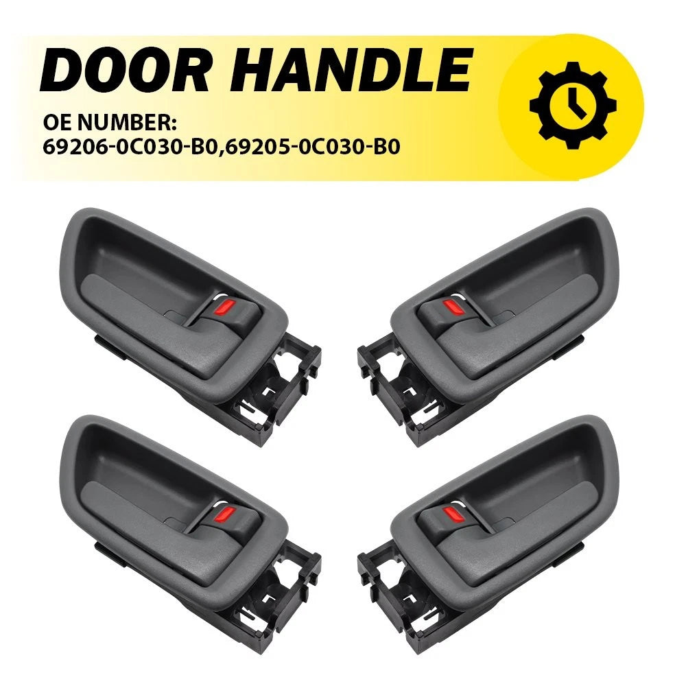 Set of 2 Inside Door Handles LH RH for Toyota Avalon (2000–2004) Sequoia (2001–2007) Gray