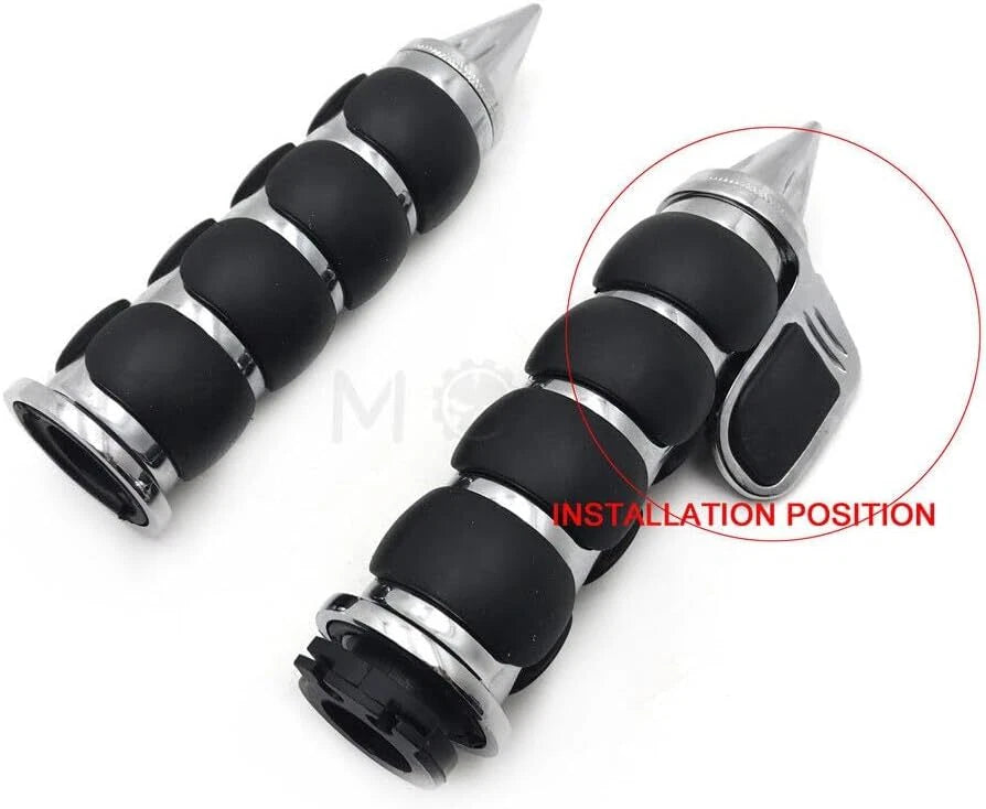 Throttle Boss ISO Style Hand Grips for Harley Yamaha Honda Kawasaki (4-40 Bolt)