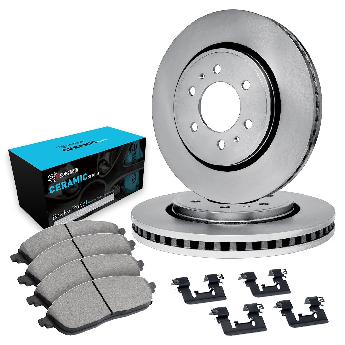 Set of 2 Brake Disc and Pad Kits for Chevy