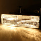 Clear Lens Headlight + Amber Signal Lamp for Chevy C10 C/K (1994–1999)