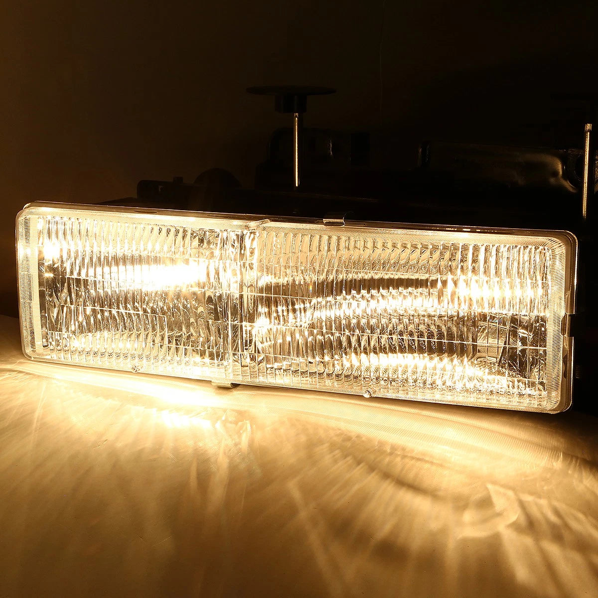 Clear Lens Headlight + Amber Signal Lamp for Chevy C10 C/K (1994–1999)