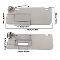 Set of 2 Gray Sun Visors with Lights for Dodge Ram 1500 (2013–2021) 2500 3500 (2013–2018)