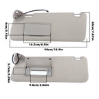 Set of 2 Gray Sun Visors with Lights for Dodge Ram 1500 (2013–2021) 2500 3500 (2013–2018)