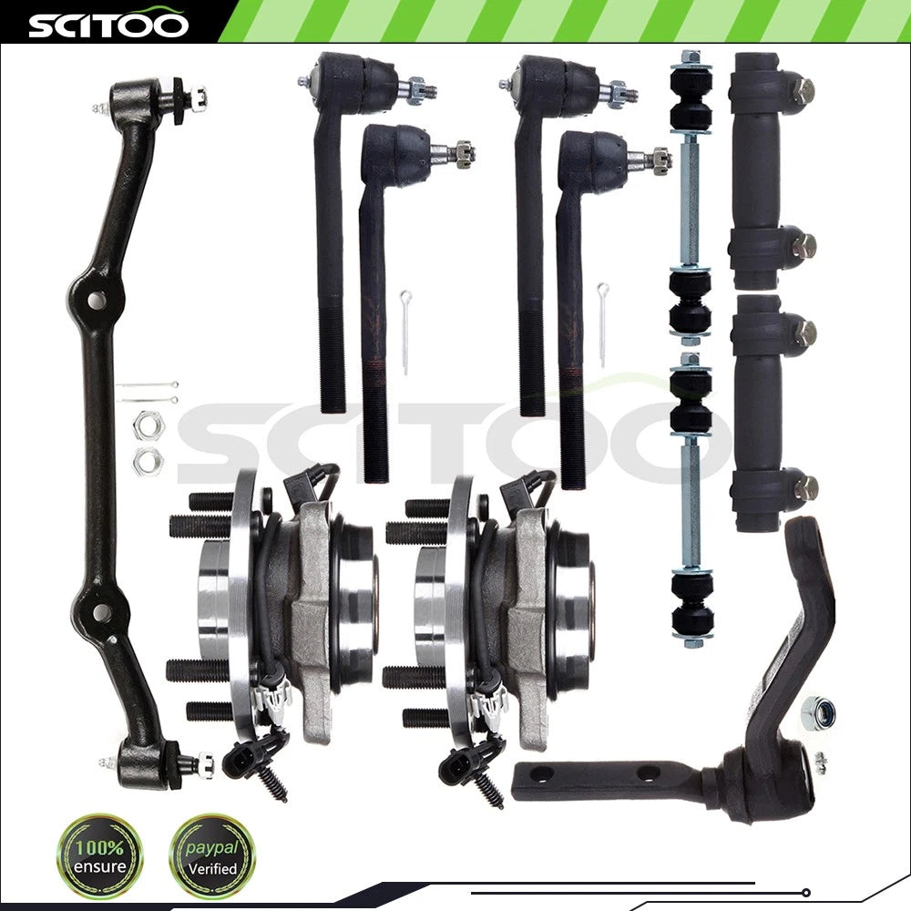 Set of 12 Front Steering Tie Rod End Sway Bar Center Link for GMC Jimmy (1998–2001)