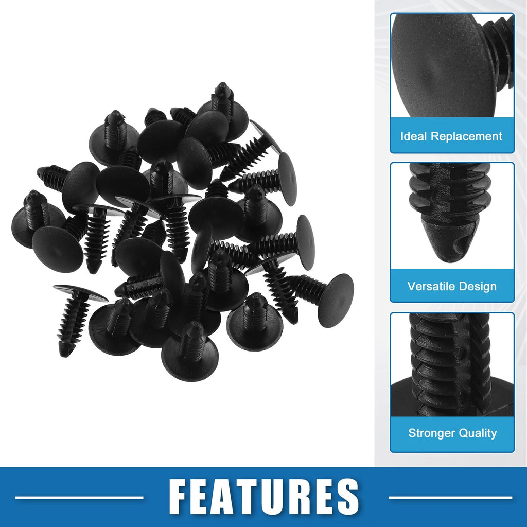 30 Pcs Bumper Clips No. 6030441 for Jeep Ram  Plastic Black