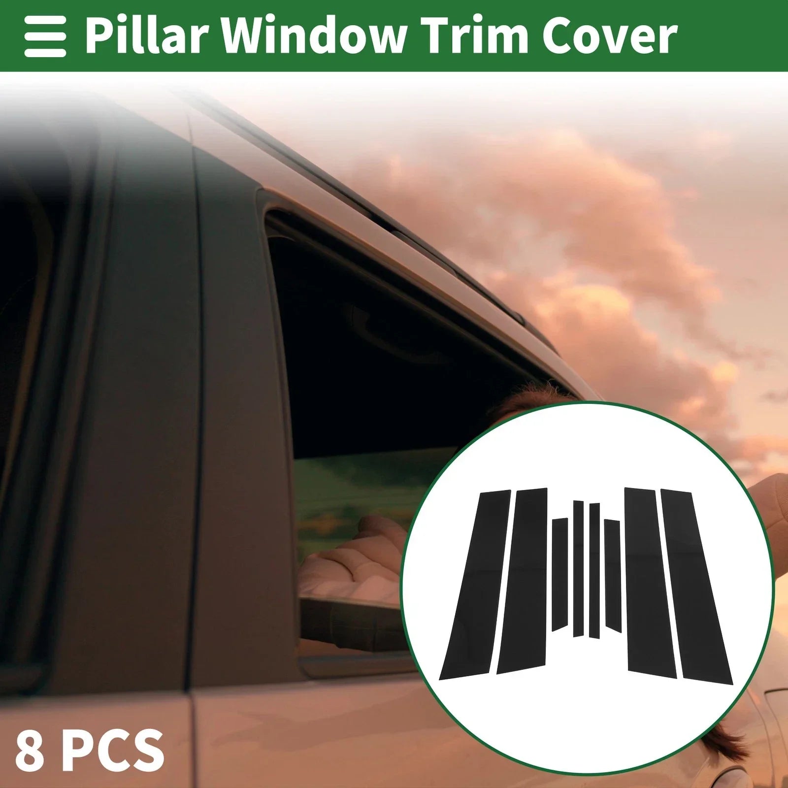 8 x Door Pillar Window Trim for BMW X4 Black (2014-2018)