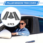Set of 6 Door Pillar Window Trim for Kia Optima (2016–2020) Carbon Fiber