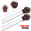 Brake Turn Signal Light Bulb Socket Harness Wire Connector for 2x 3157 4157 (2008–2019)