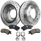 Disc Brake & Pad Kit for Chevy Silverado 1500 (2004–2005) Cross-drilled