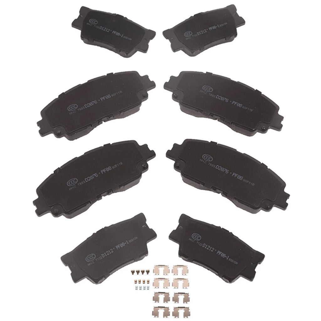 Set of 8 Ceramic Brake Pads for Toyota Camry (2018–2023)