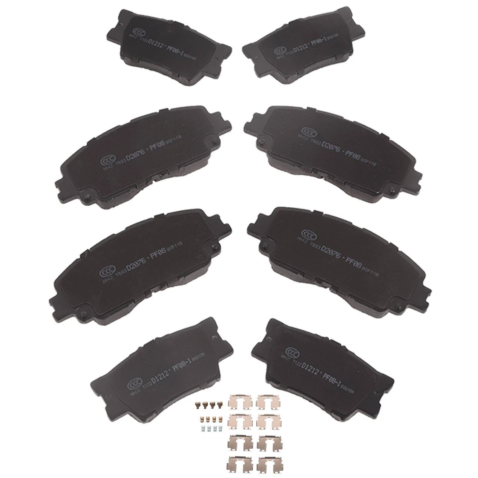 Set of 8 Ceramic Brake Pads for Toyota Camry (2018–2023)