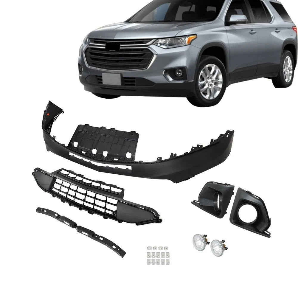 Front Lower Bumper, Grill, Fog Lamp Cover & Bracket for Chevrolet Traverse (2018â2020)