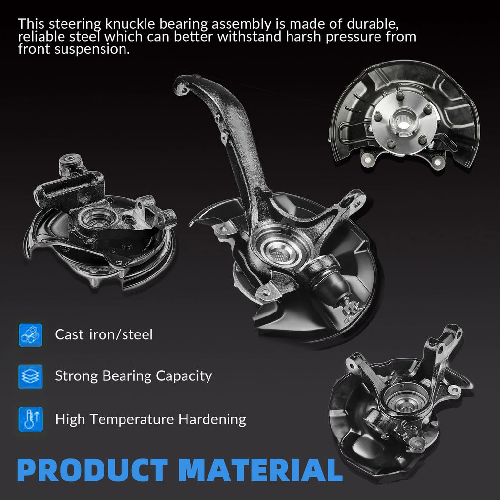 2X Front Steering Knuckle & Wheel Bearing Hub Assembly for Honda Civic (2006–2011)
