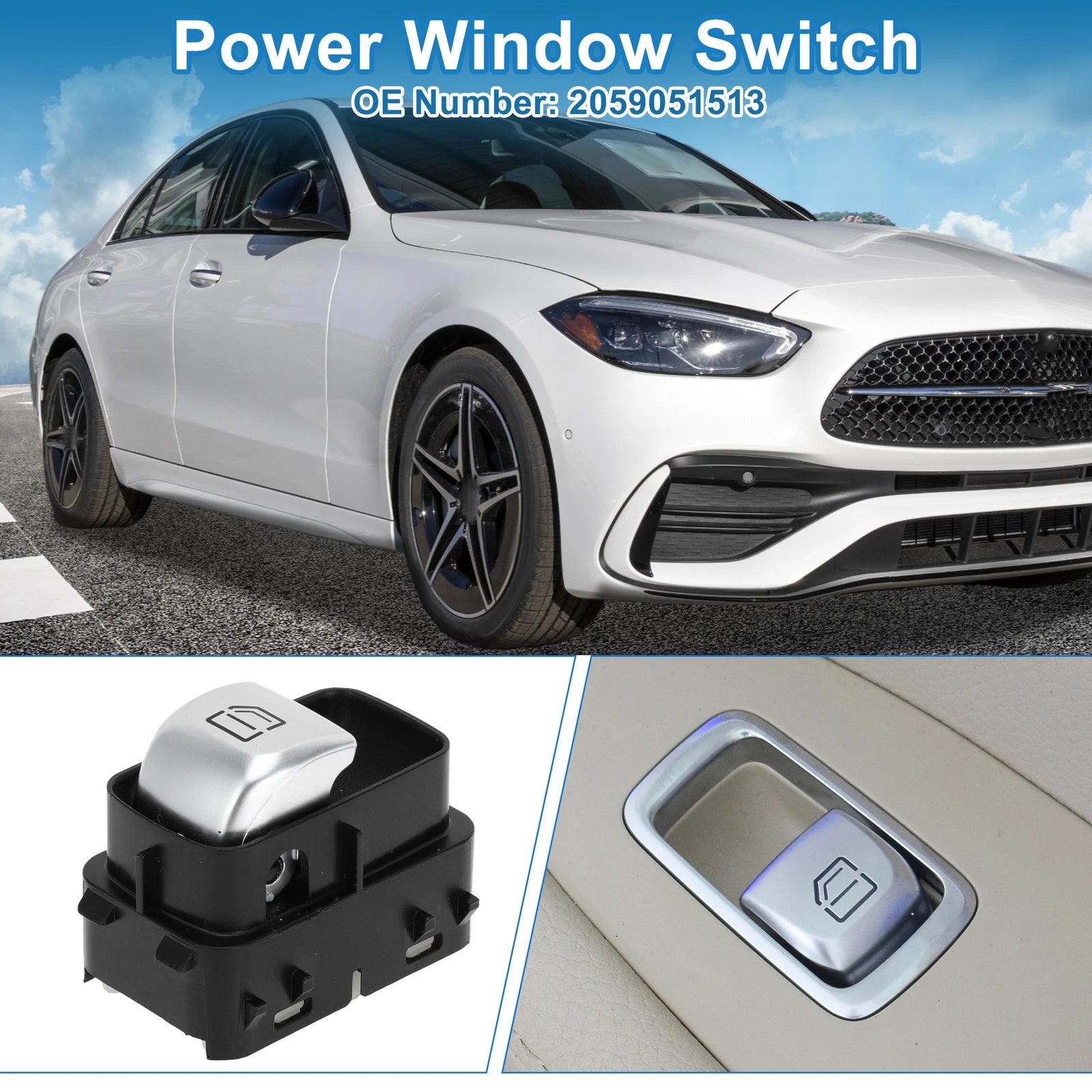 Power Window Switch for Mercedes C200 C300 C63 AMG S (2015–2016) No. 2059051513