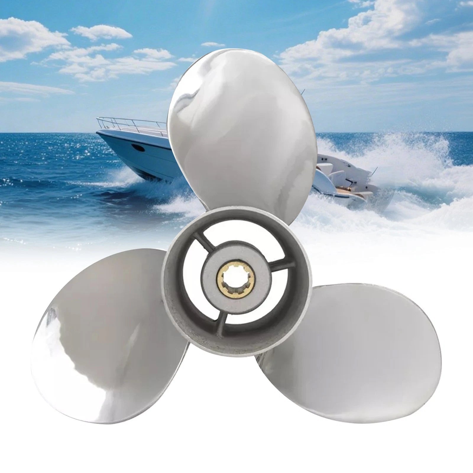 9.25 x 9 Stainless Steel Propeller for Mercury Engines 6-15HP 8 Spline 9 Pitch
