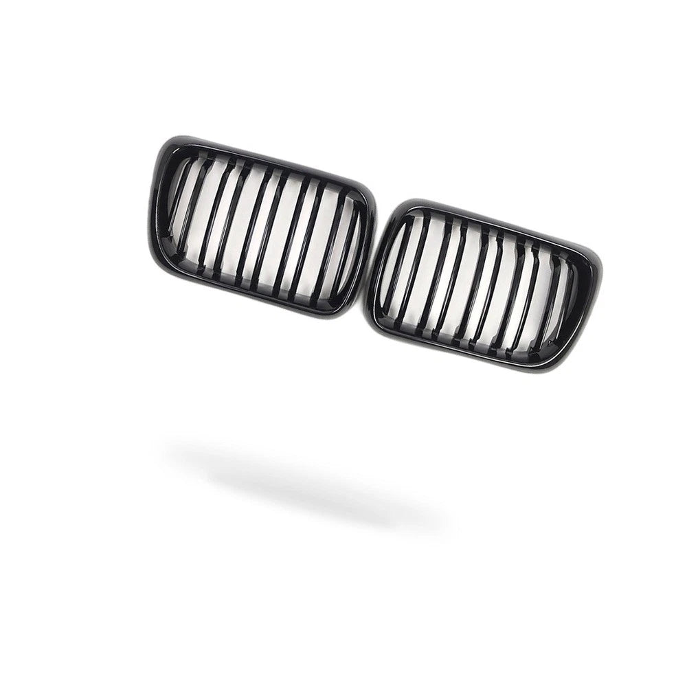 Dual Line Gloss Black Front Bumper Intake Grille for BMW 3 Series (1992–1998)