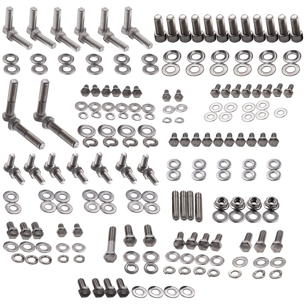 Stainless Hex Bolt Kit for Chevy Small Block SBC 265 283 305 307 327 350 400