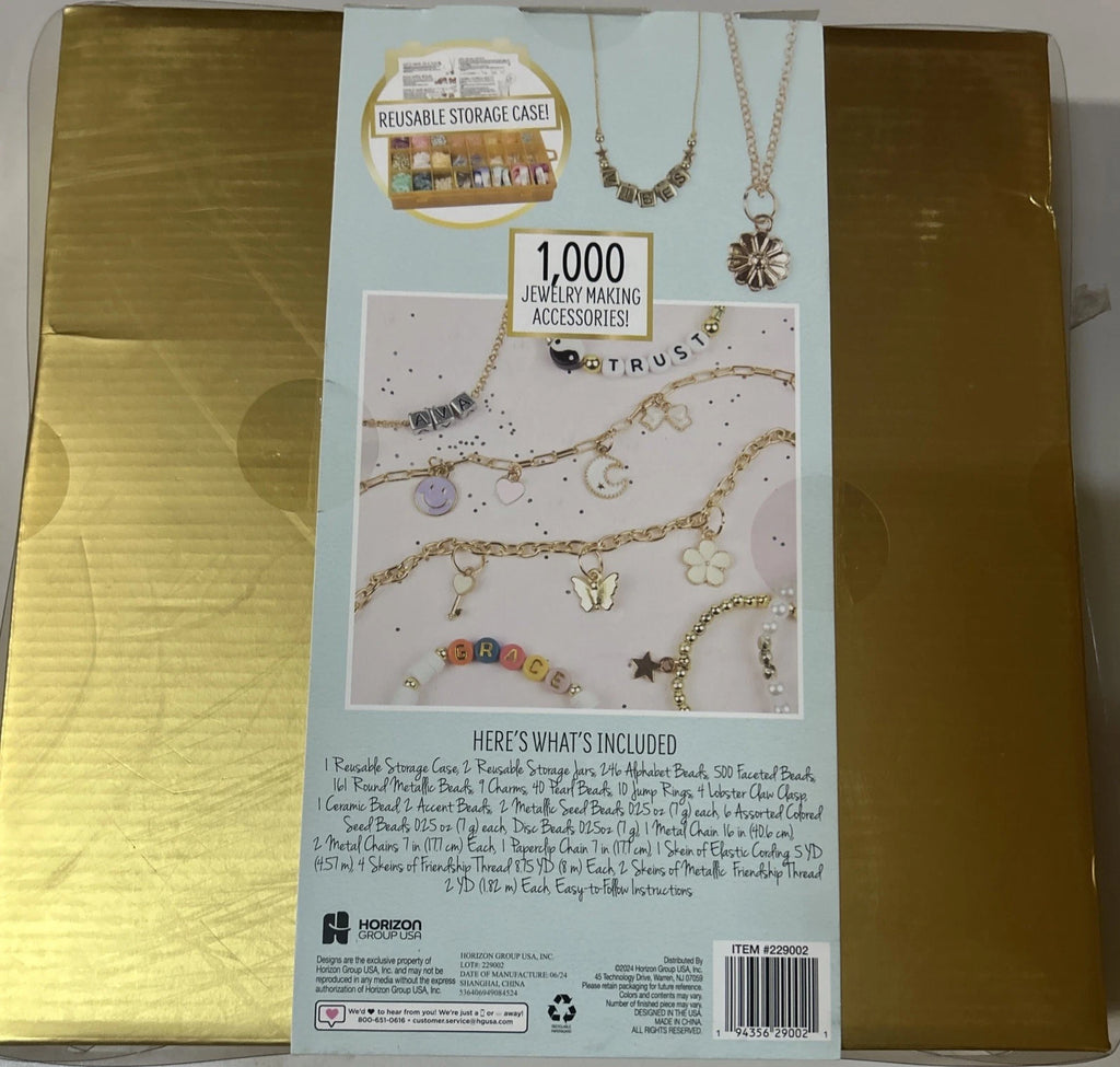2X Personalized Charm Jewelry Craft Kit with Beads & Necklace Chain