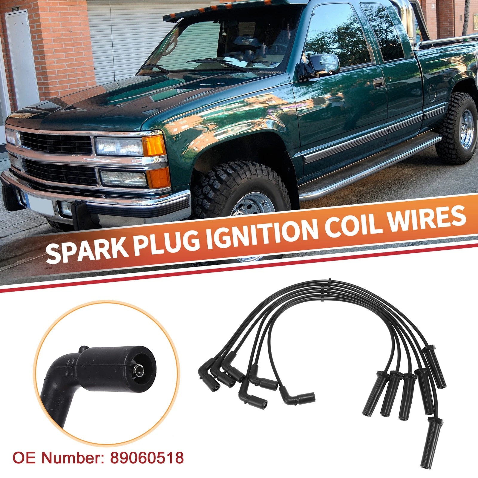 6 Pcs Spark Plug Wire Ignition Coil Cable No. 89060518 for Chevrolet Express 1500 (2003–2005)