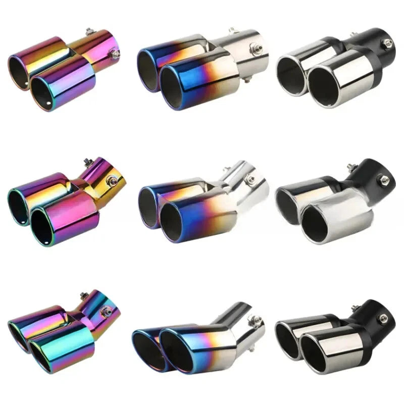 Stainless Steel Dual Exhaust Pipe Tail Muffler Tip for