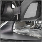 Set of 2 Black Housing Clear Side Headlights for Honda Civic EK EJ EM (1999–2000)