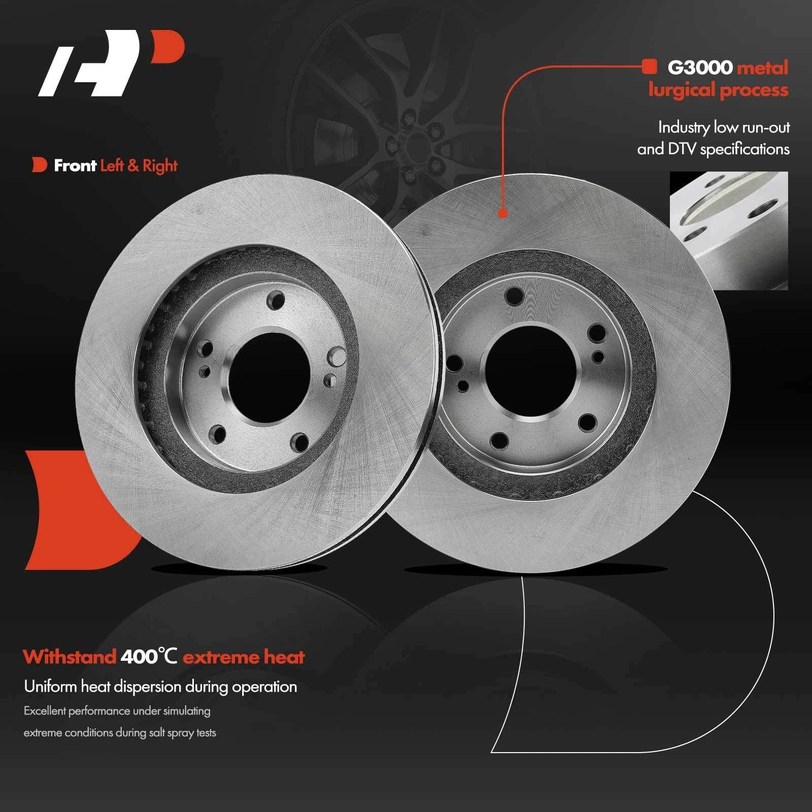 2Pcs Front Disc Brake Rotors for Infiniti I30 (2000–2001) Nissan Maxima