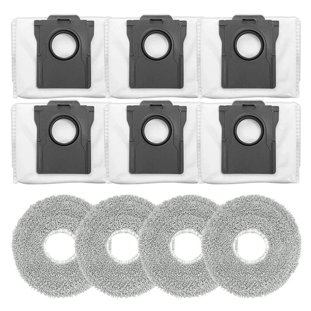 Set of 4 Mop Cloths & 6 Dust Bags for Cecotec Conga X70