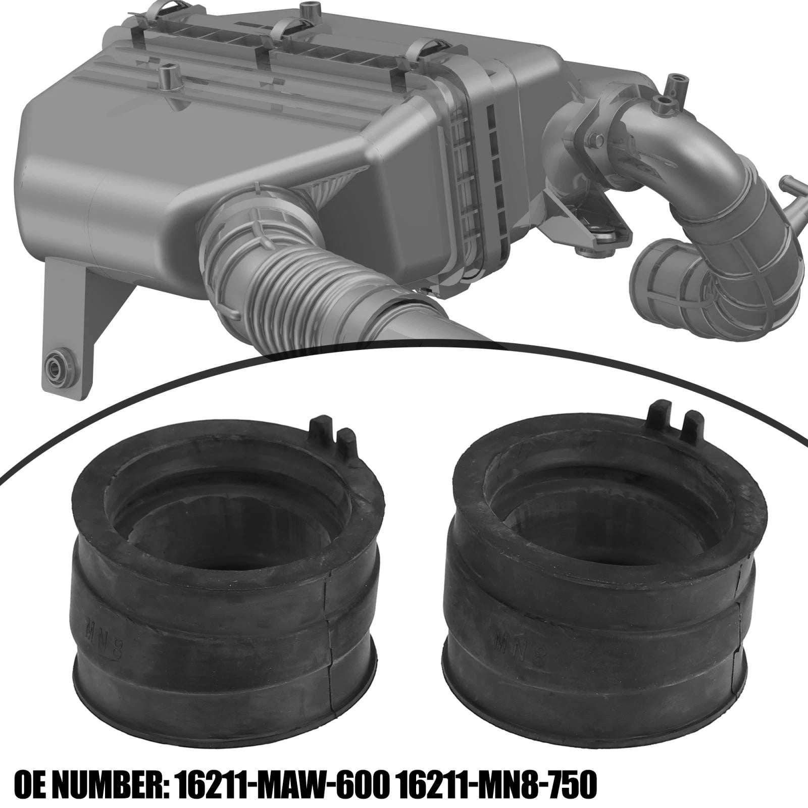 2X Carburetor Manifold Boots Adapter 16211-MN8-750 for Honda VT600 750 (1988–1990)