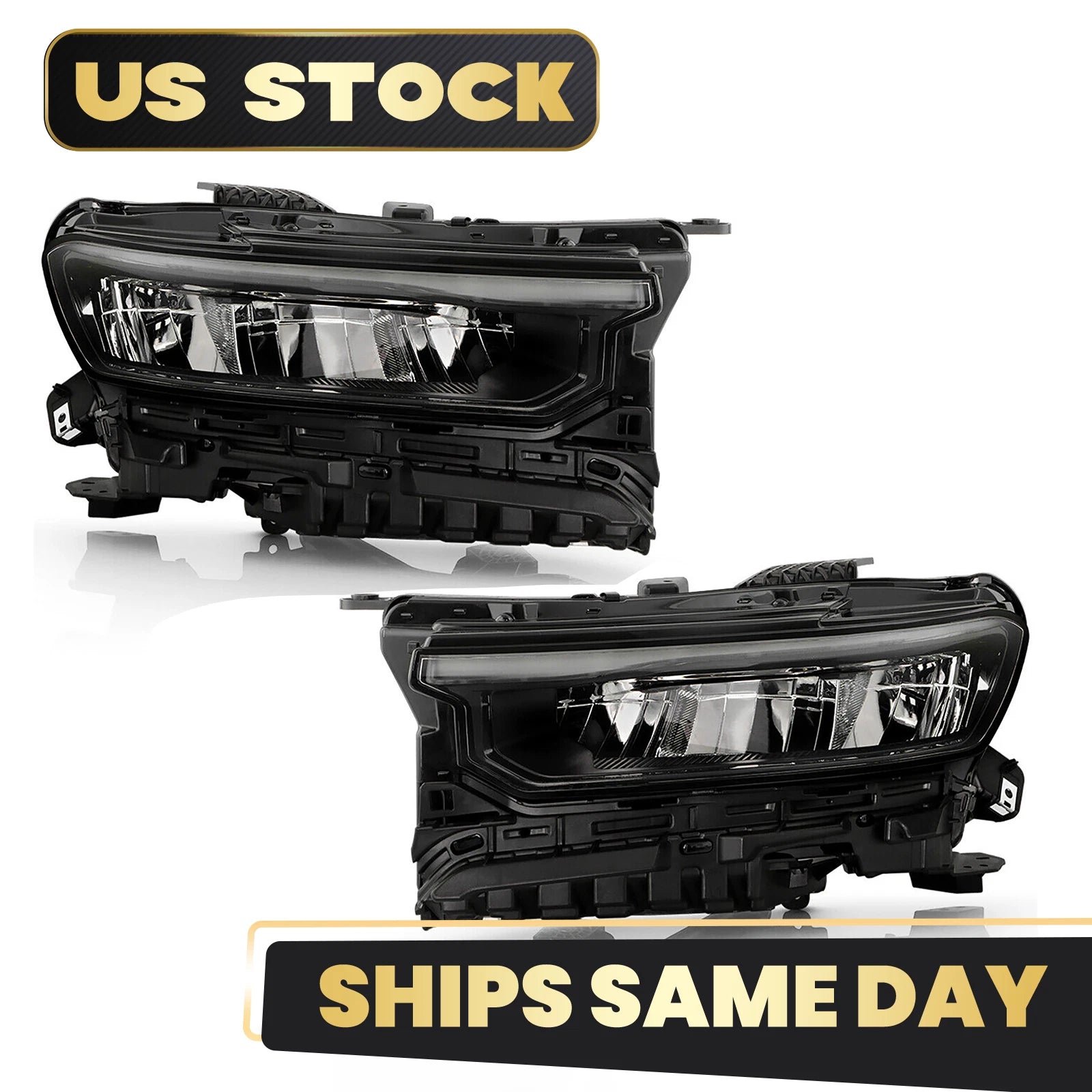 LED Headlight Pair for Jeep Grand Cherokee L (2021–2024) w/ DRL w/o Auto Leveling