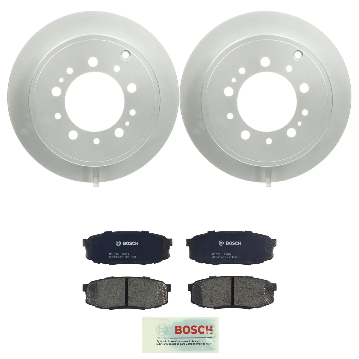 Bosch Rear Disc Brake Rotors & Semi-Met Brake Pads Kit for Land Cruiser Tundra (2000–2023)