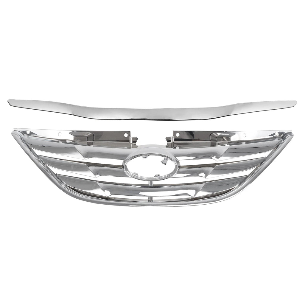 Set of 10 Chrome Grille Fog Light Bumper Brackets for Sonata (2011–2014)