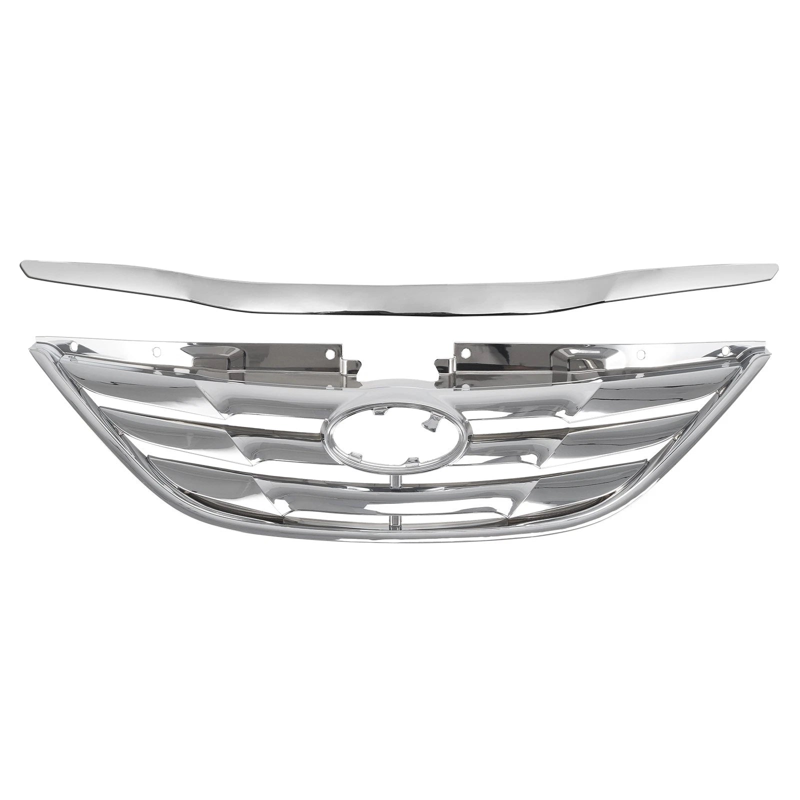 Set of 10 Chrome Grille Fog Light Bumper Brackets for Sonata (2011–2014)