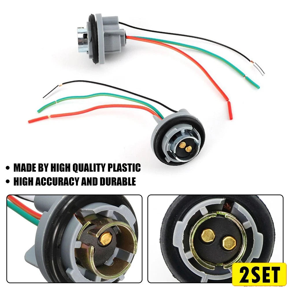 2X Brake Light Bulb Socket Pigtail Harness for (1157)